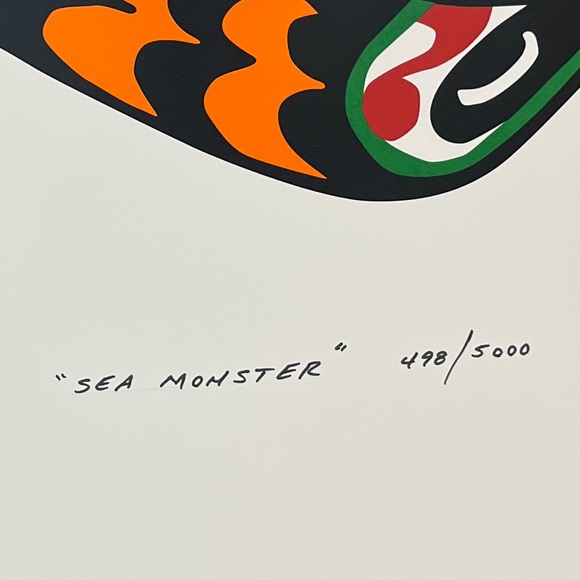 1994 John Nelson Print West Coast Art signed 25x19 Sea Monster Eagle Otter Mask - Picture 2 of 4